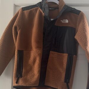 The North Face Tan and Black Fleece Jacket